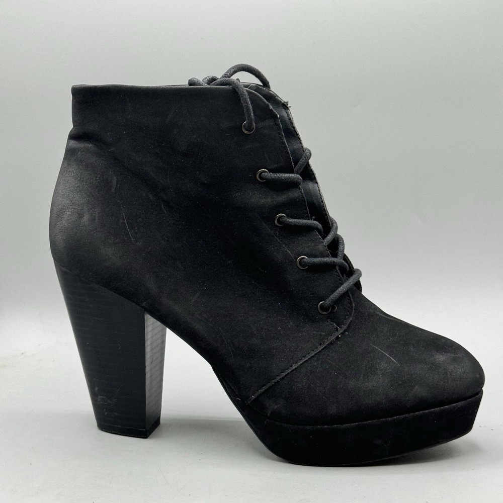 Mossimo Supply Co. Boots Womens 11Target Ankle Booties Heels Zip Black Suede